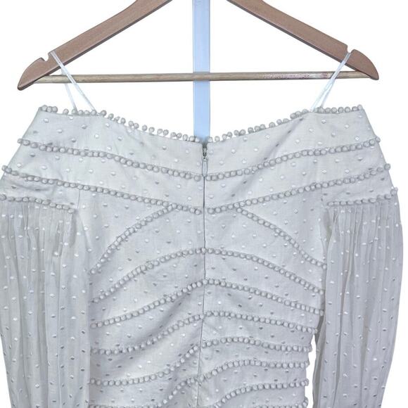 Zimmermann Cream Off-Shoulder Midi Dress - Picture 9 of 14